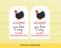 INSTANT DOWNLOAD Soapin You Have A Very Happy Thanksgiving Gift Tags 2x3.5