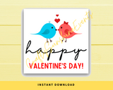 INSTANT DOWNLOAD Happy Valentine's Day Square Gift Tags 2.5x2.5