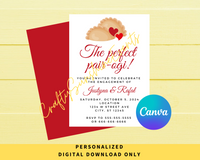 DIGITAL DOWNLOAD ONLY The Perfect Pair-ogi Engagement Editable Invitation 5x7