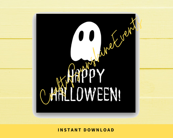 INSTANT DOWNLOAD Ghost Happy Halloween Square Gift Tags 2.5x2.5