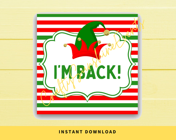 INSTANT DOWNLOAD Elf I'm Back Christmas Square Gift Tags 2.5x2.5