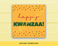 INSTANT DOWNLOAD Happy Kwanzaa Square Gift Tags 2.5x2.5
