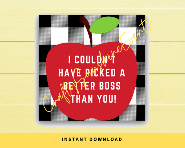 INSTANT DOWNLOAD I Couldn't Have Picked A Better Boss Than You Square Gift Tags 2.5x2.5