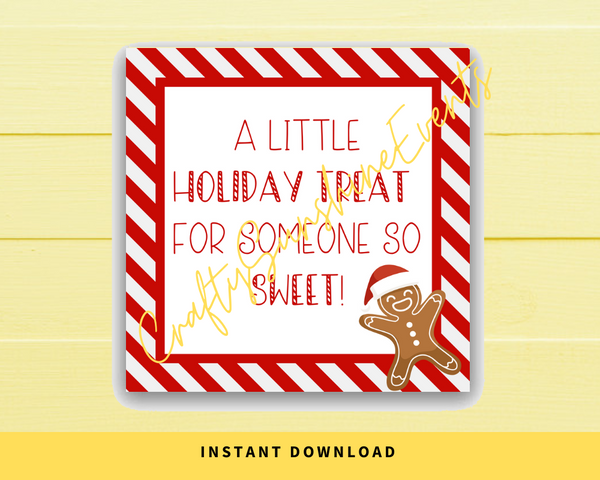 INSTANT DOWNLOAD A Little Holiday Treat For Someone So Sweet Square Gift Tags 2.5x2.5