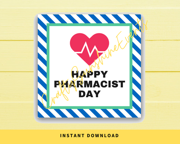 INSTANT DOWNLOAD Happy Pharmacist Day Square Gift Tags 2.5x2.5