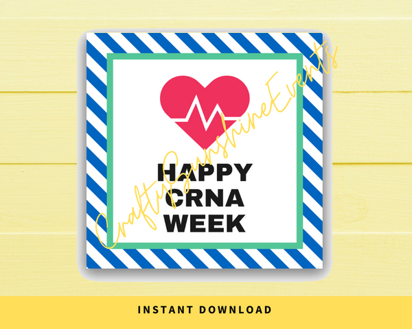 INSTANT DOWNLOAD Happy CRNA Week Square Gift Tags 2.5x.2.5