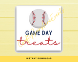 INSTANT DOWNLOAD Baseball Game Day Treats Square Gift Tags 2.5x2.5