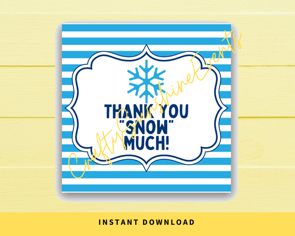 INSTANT DOWNLOAD Snowflake Thank You Snow Much Square Gift Tags 2.5x2.5