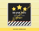 INSTANT DOWNLOAD Thank You For Being A Star DSP Square Gift Tags 2.5x2.5