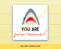 INSTANT DOWNLOAD You Are Jaw-Some Shark Square Gift Tags 2.5x2.5