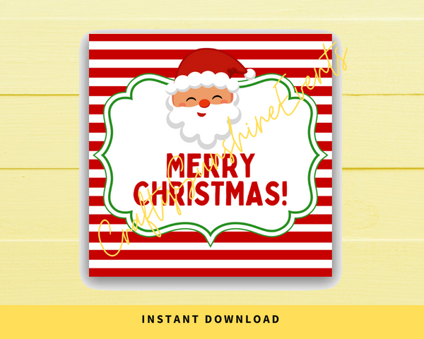 INSTANT DOWNLOAD Santa Merry Christmas Square Gift Tags 2.5x2.5