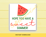 INSTANT DOWNLOAD Hope You Have A Sweet Summer Square Gift Tags 2.5x2.5