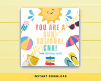 INSTANT DOWNLOAD You Are A Sunsational CNA Square Gift Tags 2.5x2.5