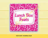 INSTANT DOWNLOAD Pink Lunch Box Treats Back to School Square Gift Tags 2.5x2.5