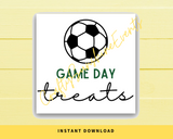 INSTANT DOWNLOAD Soccer Game Day Treats Square Gift Tags 2.5x2.5
