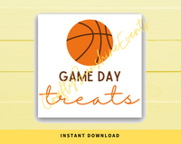 INSTANT DOWNLOAD Basketball Game Day Treats Square Gift Tags 2.5x2.5