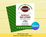 DIGITAL DOWNLOAD ONLY Football Themed Baby Shower Editable Invitation 5x7