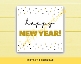 INSTANT DOWNLOAD Happy New Year Square Gift Tags 2.5x2.5