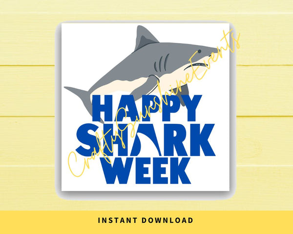 INSTANT DOWNLOAD Happy Shark Week Gift Tags 2.5x2.5