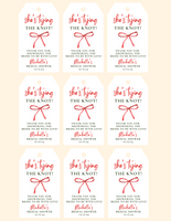 DIGITAL DOWNLOAD ONLY Christmas She's Tying The Knot Bridal Shower Editable Gift Tags 2x3.5