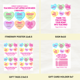 DIGITAL DOWNLOAD ONLY Valentine's Day Candy Hearts Themed Teachers & Staff Appreciation Week Bundle Set