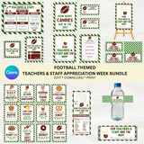 DIGITAL DOWNLOAD ONLY Football Themed Teachers & Staff Appreciation Week Bundle Set