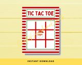 INSTANT DOWNLOAD Santa Christmas Tic Tac Toe Game Cards