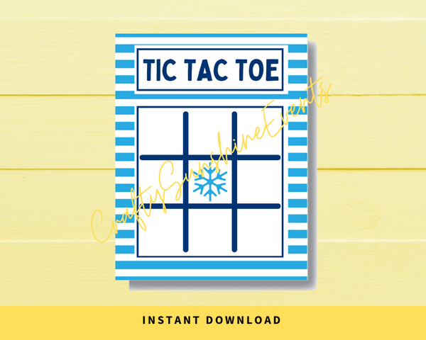 INSTANT DOWNLOAD Winter Snowflake Tic Tac Toe Game Cards