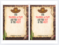 INSTANT DOWNLOAD Western Themed Our Teachers & Staff Are The Best In The West Gift Card Holder 5x7