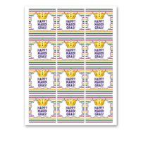 INSTANT DOWNLOAD Happy Mardi Gras Square Gift Tags 2.5x2.5