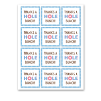 INSTANT DOWNLOAD Thanks A Hole Bunch Donut Square Gift Tags 2.5x2.5