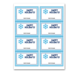 INSTANT DOWNLOAD Snowflake Happy Holidays Lip Balm Tags 2.5x4