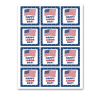 INSTANT DOWNLOAD Happy Labor Day Square Gift Tags 2.5x.25