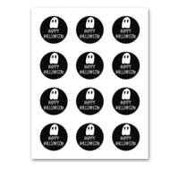 INSTANT DOWNLOAD Ghost Happy Halloween 2" Round Gift Tags