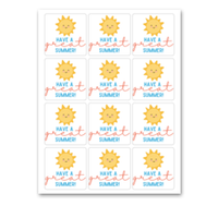 INSTANT DOWNLOAD Have A Great Summer Square Gift Tags 2.5x2.5