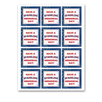 INSTANT DOWNLOAD Have A Sparkling Memorial Day Square Gift Tags 2.5x2.5