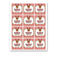 INSTANT DOWNLOAD Reindeer Treats Christmas Square Gift Tags 2.5x2.5