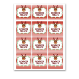 INSTANT DOWNLOAD Reindeer Treats Christmas Square Gift Tags 2.5x2.5