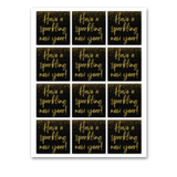 INSTANT DOWNLOAD Have A Sparkling New Year Square Gift Tags 2.5x2.5