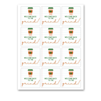 INSTANT DOWNLOAD Welcome Back To The Grind Square Gift Tags 2.5x2.5