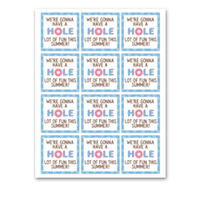 INSTANT DOWNLOAD We're Gonna Have A Hole Lot Of Fun This Summer Square Gift Tags 2.5x2.5