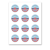 INSTANT DOWNLOAD Happy 4th Round 2" Gift Tags