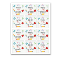 INSTANT DOWNLOAD Hello 7th Grade Back to School Square Gift Tags 2.5x2.5