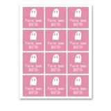 INSTANT DOWNLOAD Pink Ghost You've Been Boo'ed Square Gift Tags 2.5x2.5