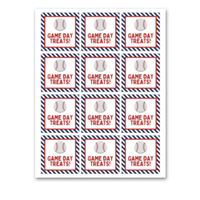 INSTANT DOWNLOAD Baseball Game Day Treats Gift Tags 2.5x2.5