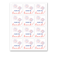 INSTANT DOWNLOAD You're The Bomb Patriotic Square Gift Tags 2.5x2.5