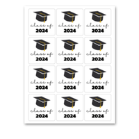 INSTANT DOWNLOAD Class Of 2024 Graduation Square Gift Tags 2.5x2.5