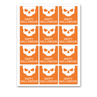 INSTANT DOWNLOAD Skull Happy Halloween Square Gift Tags 2.5x2.5
