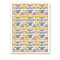 INSTANT DOWNLOAD Thanks A Lotto For Being A Great Boss Square Gift Tags 2.5x2.5