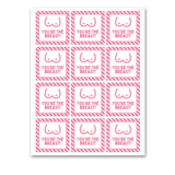 INSTANT DOWNLOAD Breast Cancer Awareness You're The Breast Square Gift Tags 2.5x2.5